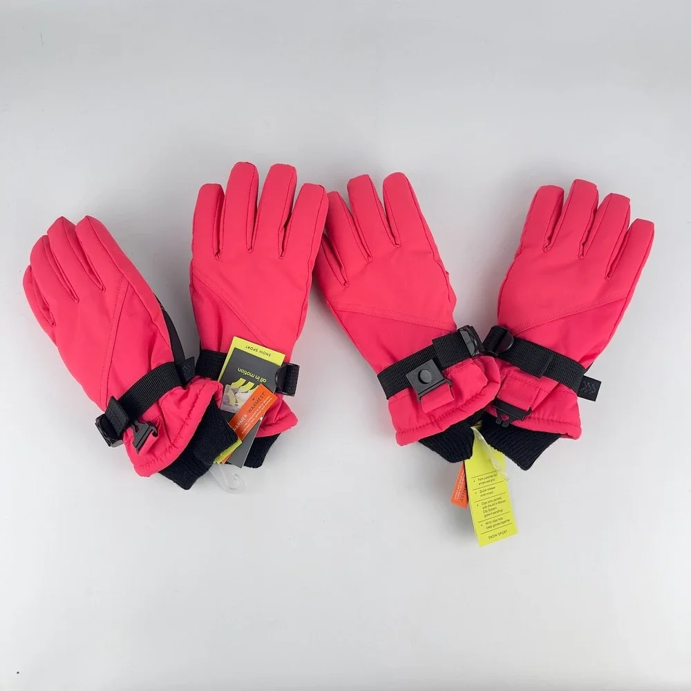 Pair of 2 All in Motion Ski‎ Gloves Unisex 4-7 Pink Zipper Insulated Snow Sports